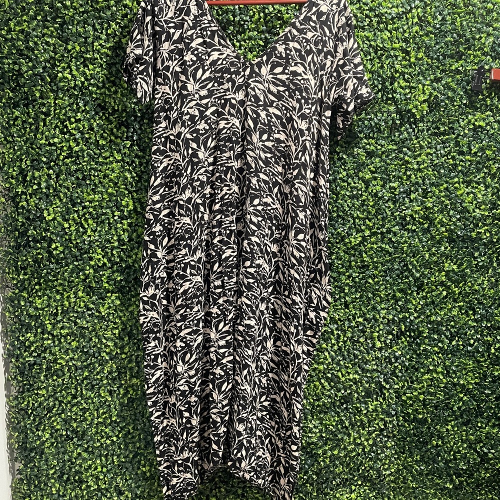 Black and White Floral Women's Boho Romper Jumper